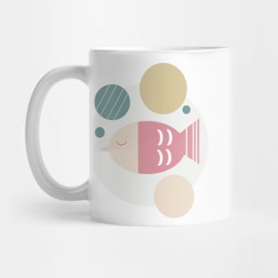 Cartoonish fish in pastel hues Mug